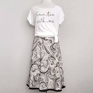 White House Black Market Black and White Patterned Skirt